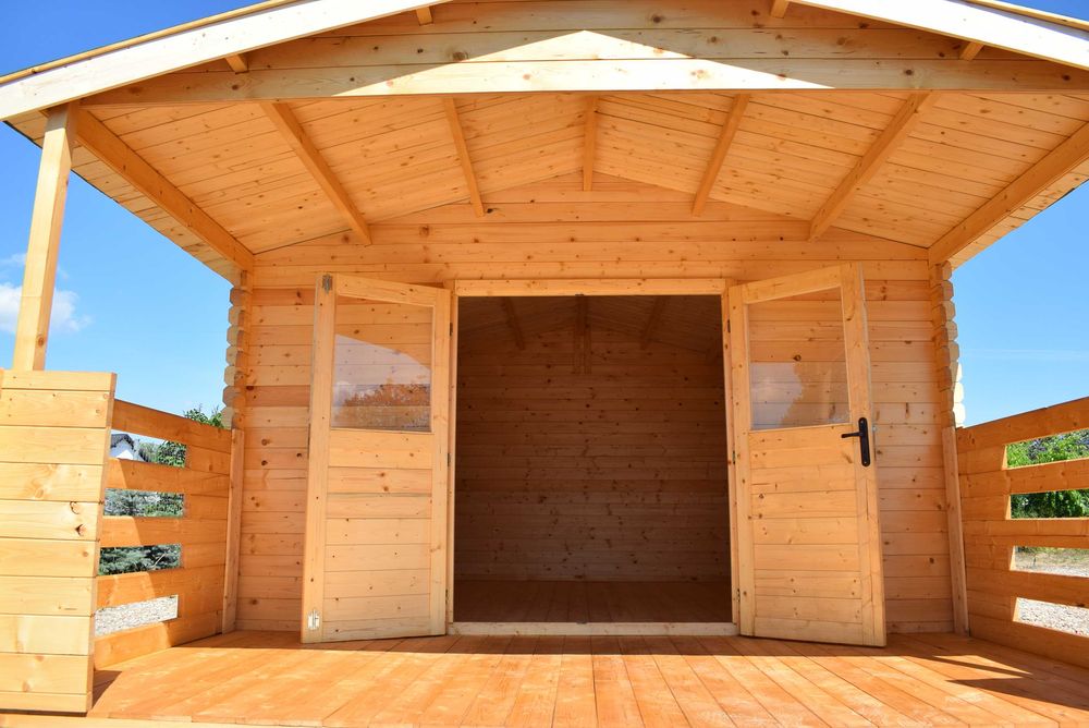 Od RĘKI domek letniskowy z tarasem*6m x 4m*24m*ściany z balika aż 34mm