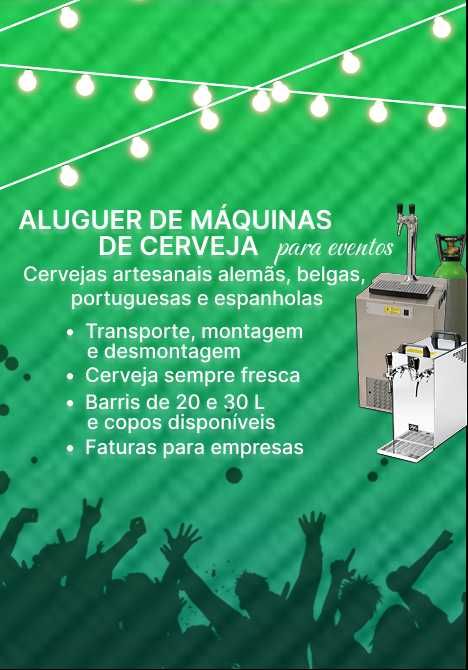 Aluguer de máquinas de cerveja 30 € (barris artesanais)