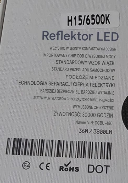 Zarówka led h15 3800 lumenów