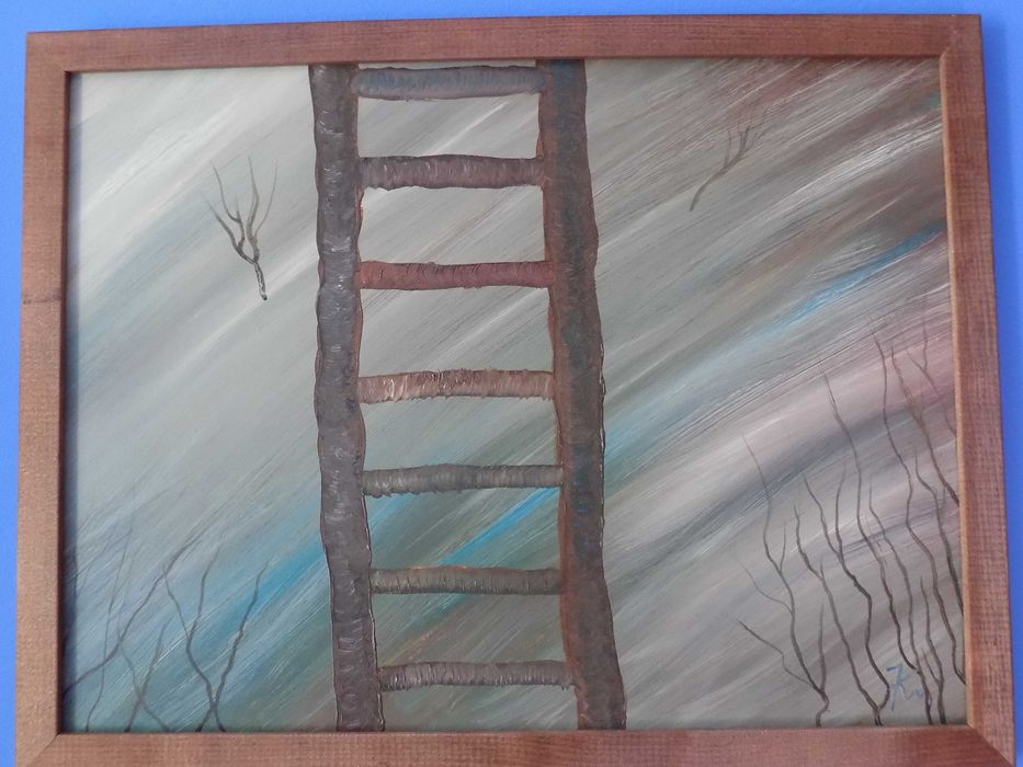 Obraz olejny pt. „Drabina do nikąd”