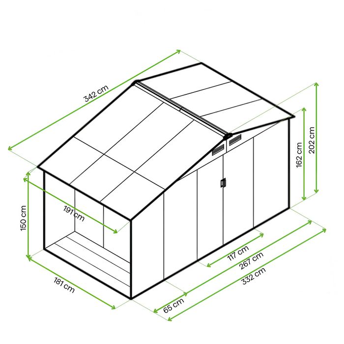 Domek narzędziowy  342 x 191 cm OKAZJA