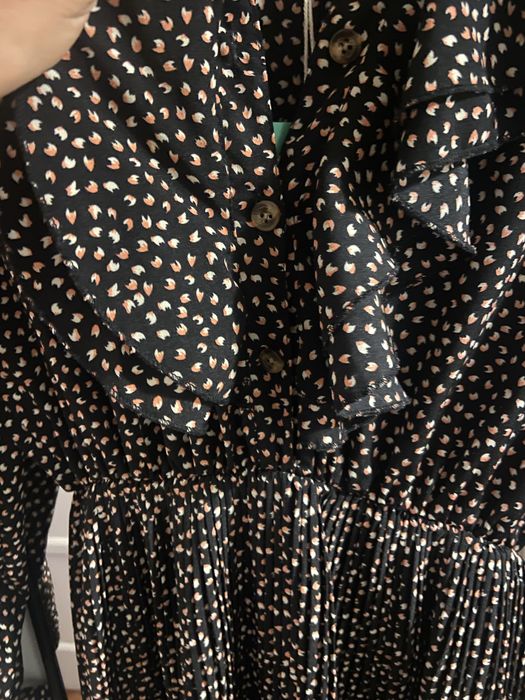 Vestido comprido preto, branco e rosa - Vintage Bazaar