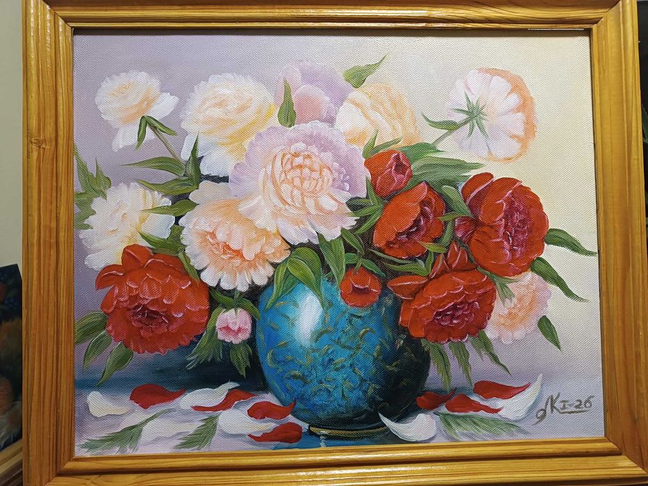 Картины маслом Пионы