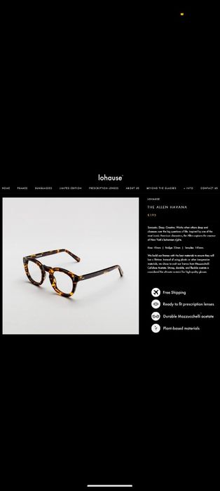 Óculos/ Armação lohause como nova unisex