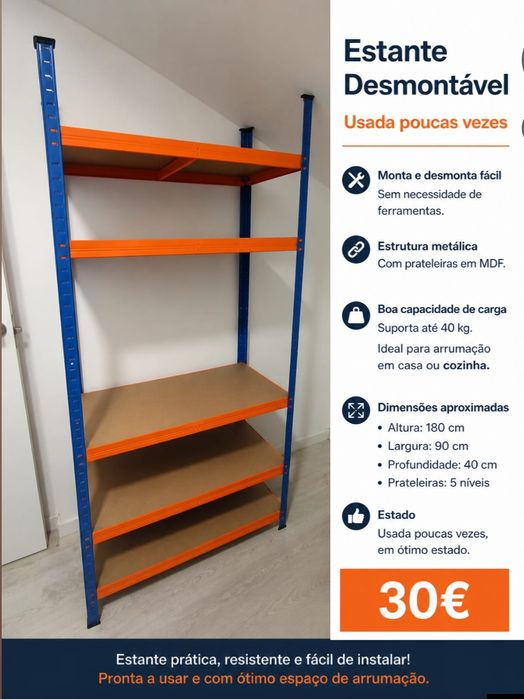 Estante metálica desmontável
