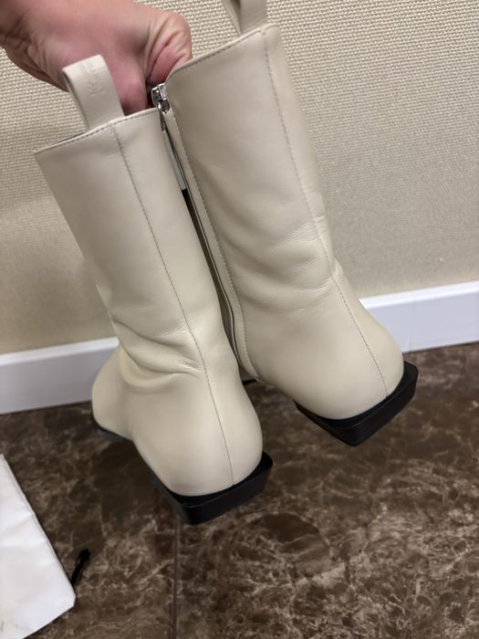 Чоботи черевики ботильони молочні бежеві massimo dutti limited edition