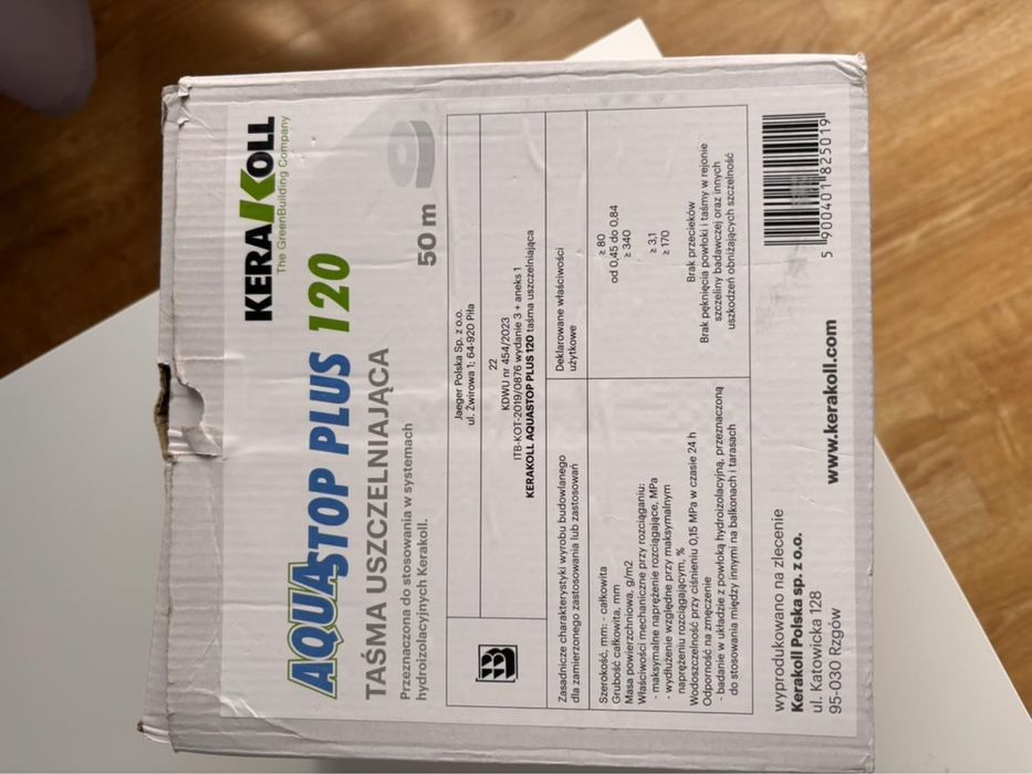 Sprzedam taśmę uszczelniającą KERAKOLL AQUASTOP PLUS 120 – 50