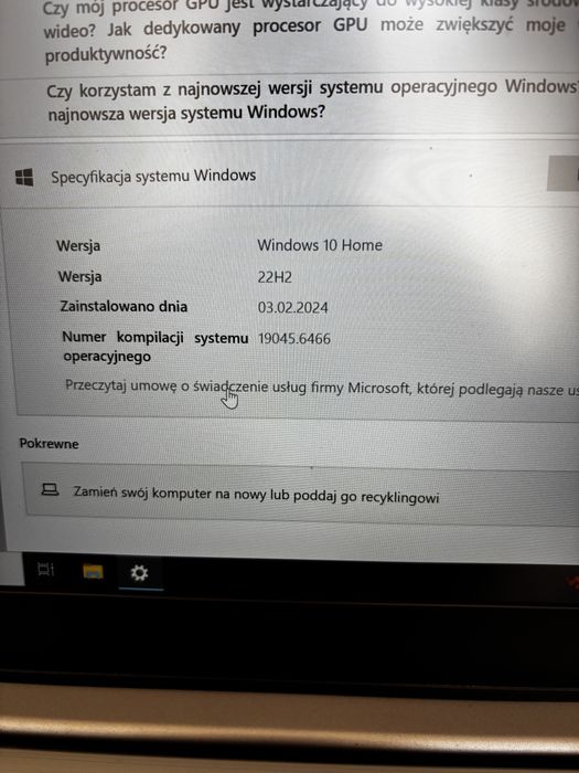 Laptop Lenovo intel coere i3-7100U CPU @ 2,4 GHz