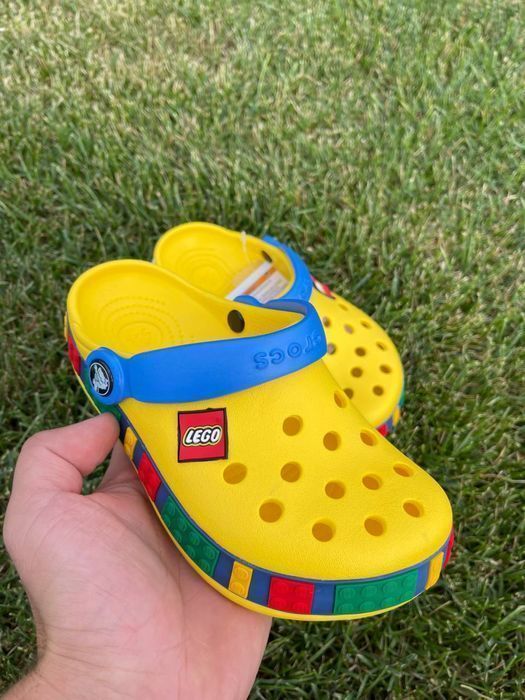 Купить детские кроксы crocs lego дитячі крокси cині, жовті, зелені
