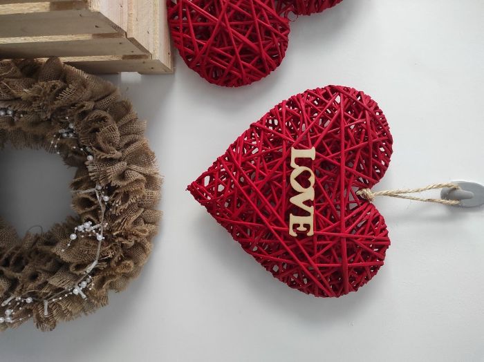 Serce 3D z wikliny papierowej 30cm Walentynki
