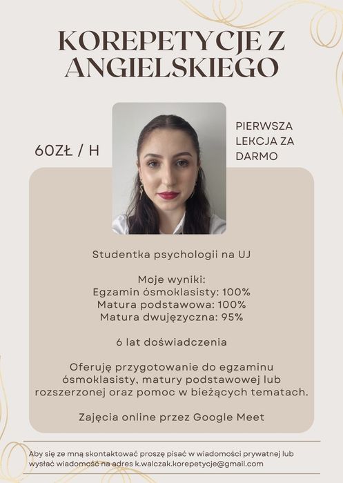Korepetycje z języka angielskiego