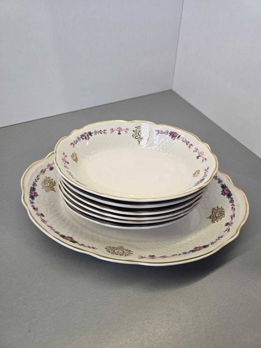 Stara Porcelana lata 60-te zestaw salaterek Korosten 6 plus 1.