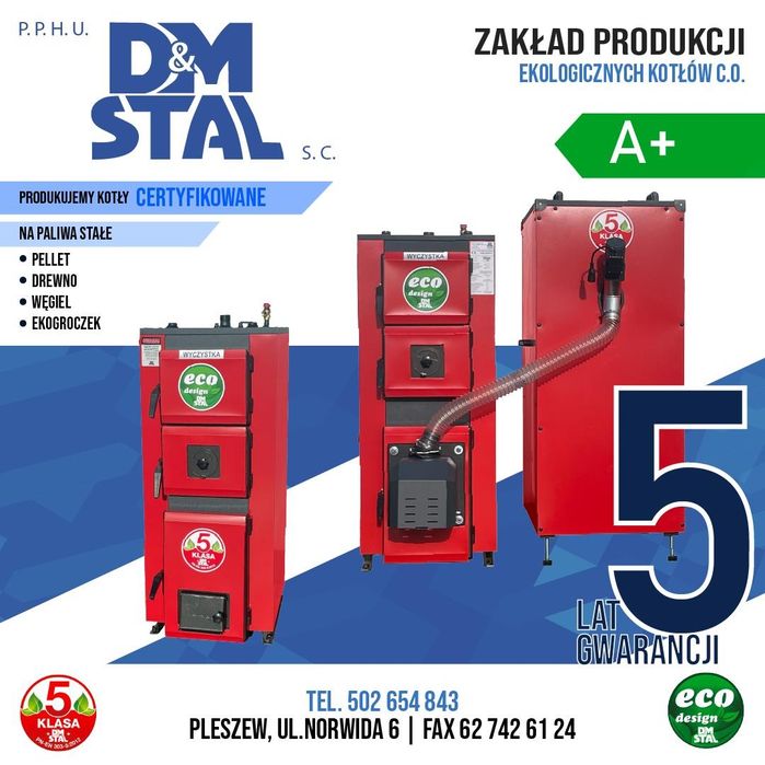 Kocioły CO  Piece   Wielopaliwowe 5Klas Ecodesign. Pelet Ekogroszek 10KW