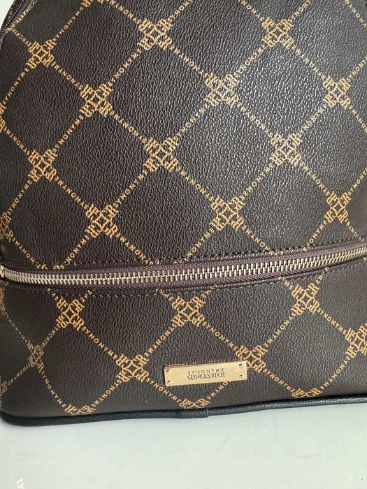 Plecak Synonyme Georges Rech duży brązowy elegancki skóra ekologiczna