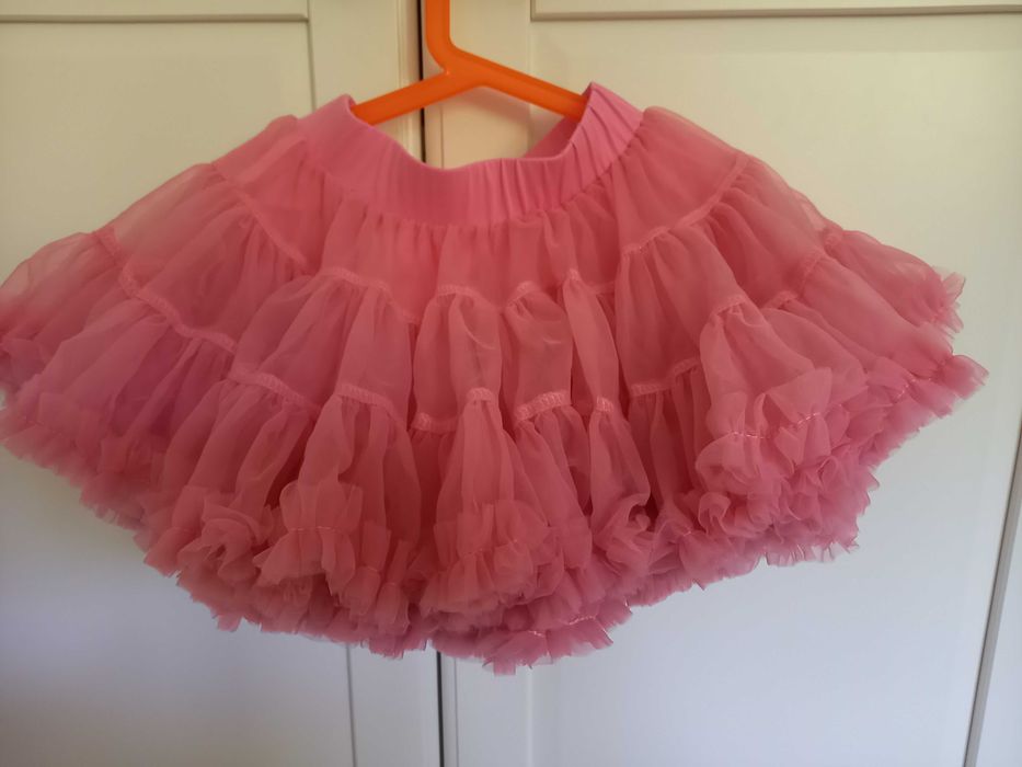 Spódniczka Tutu 122-134 pudrowy róż piękna obszerna jak Nowa