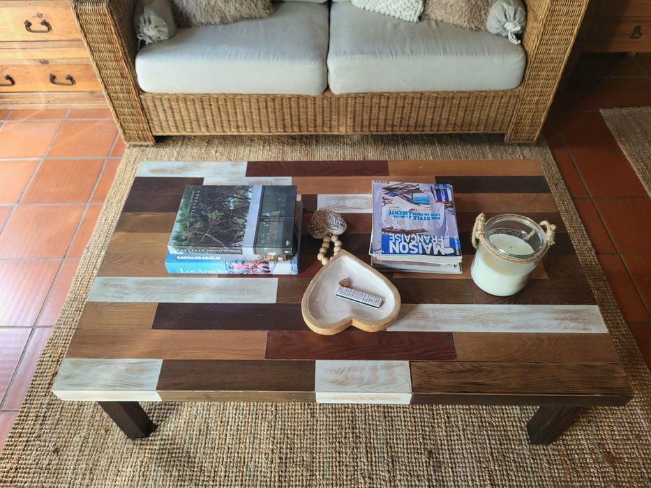 mesa, grande, apoio, centro, rustico