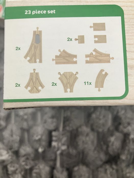 Playtive zestaw torów drewnianych 23 el. rozjazdy kolejki