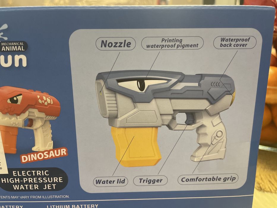 Продам новый водяной пистолет на аккумуляторе, есть разных цветов