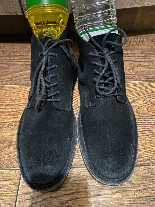 Замшевые мужские черные ботинки деми черевики чоловічі 43 30см