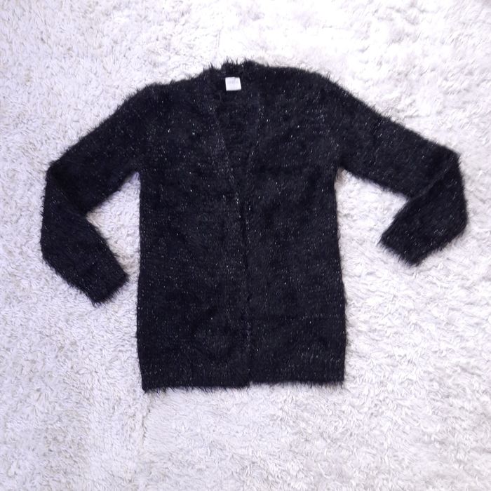 Sweterek kardigan ciepły czarny r.152