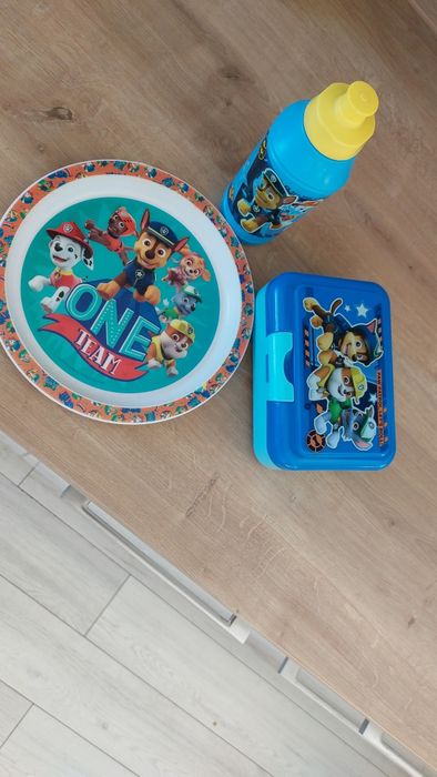 Zestaw bidon talerz śniadaniówka psi patrol
