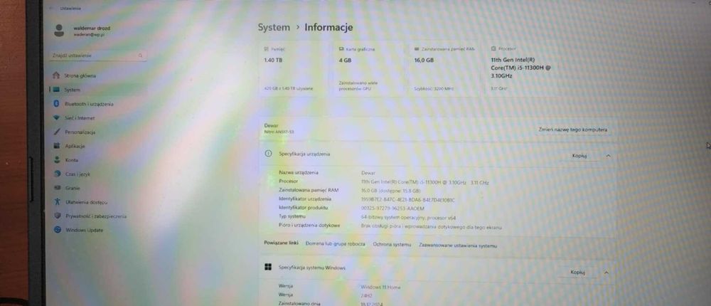 Acer Nitro 5 17,3 cala