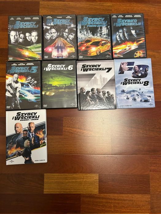 Zestaw płyt DVD Szybcy i wściekli cz. 1-8 + Hobs i Shaw