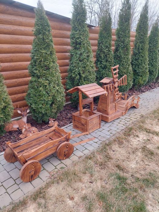 Садові вироби,млин ,криниця,візок,місток.декоративні,ландшафний дизайн