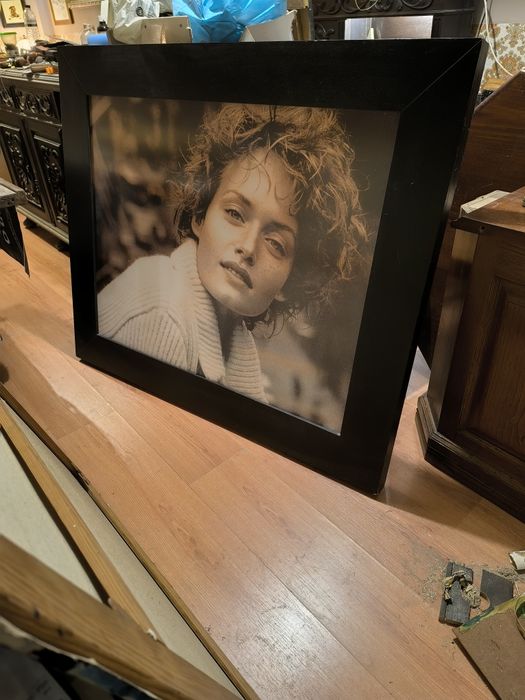 Quadro madeira grandes dimensões com vidro anti reflexo