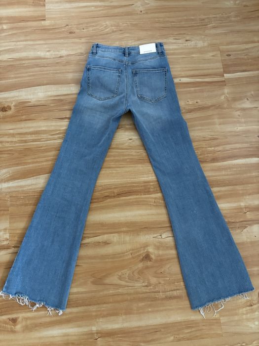 Jeansy dżinsy dzwony spodnie flared flare szerokie