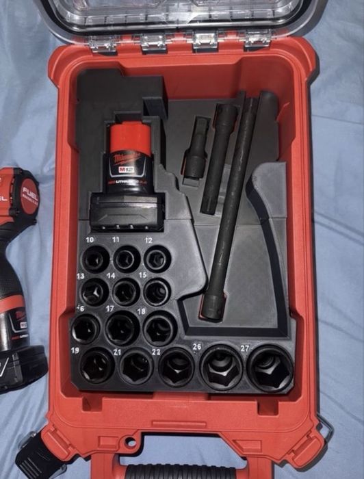 Inserto para caixa milwaukee para m12 impacto 1/2