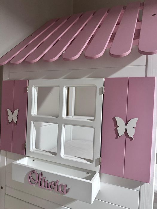 Śliczne łóżko dla dziewczynek piętrowe z materacem polecam