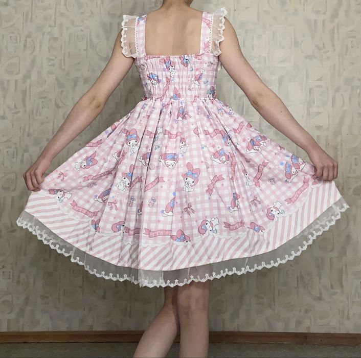 Миле рожеве легке плаття у стилі cutecore, coquette, y2k, kawaiicore, jojifuku