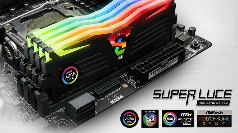 Оперативна памʼять 32 Gb GeIL DDR4 (Kit of 4x8192) Super Luce RGB