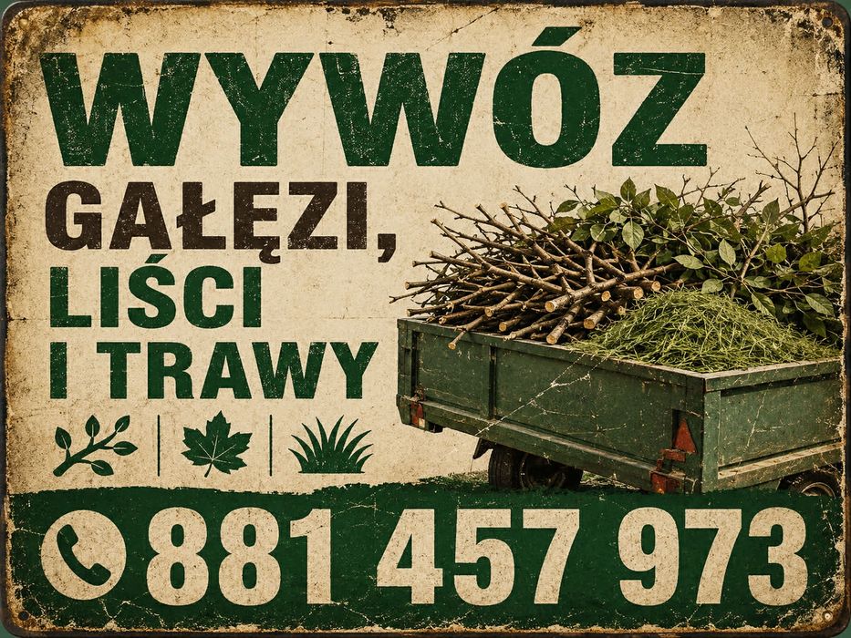 Wywóz gałęzi  liść trawy