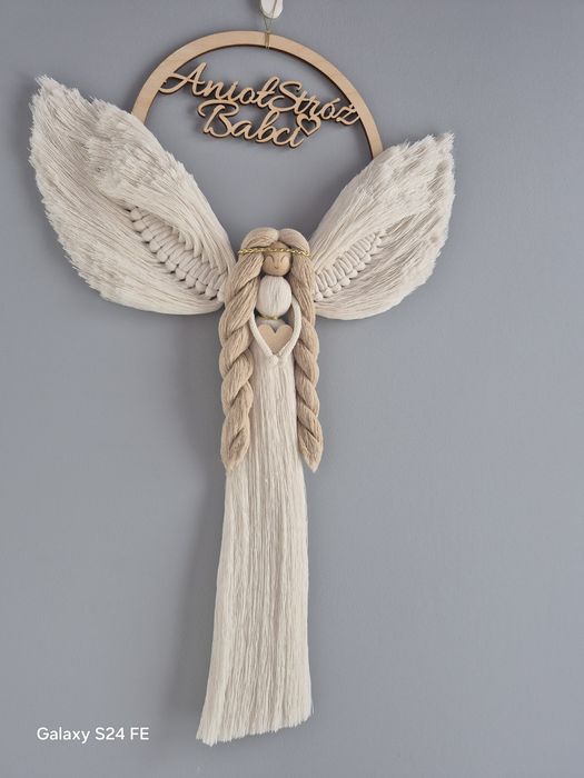 Aniol Stróż Babci makrama prezent dzien Babci