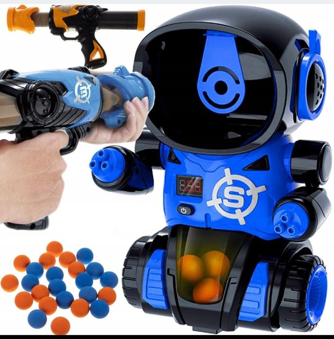 Gra zręcznościowa elektroniczna głodny robot cel + kulki i pistolety