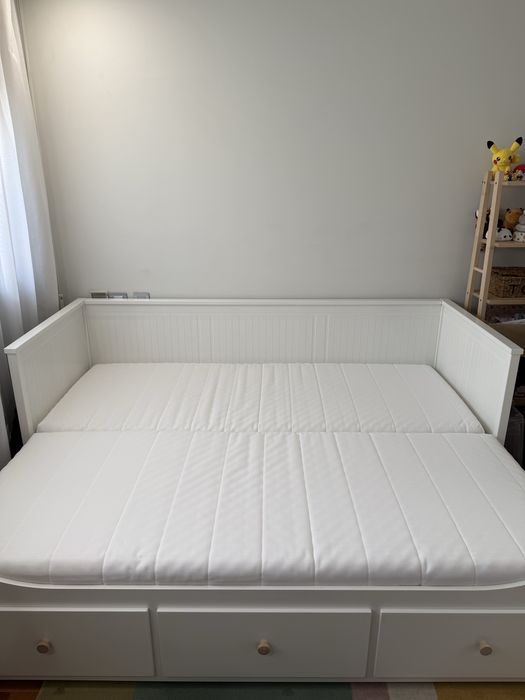 IKEA HEMNES Cama/Sofá-cama extensível c/3 gavetas + 2 colchões