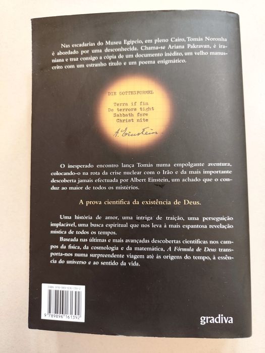 Livro A Formula de Deus de José Rodrigues dos  Santos
