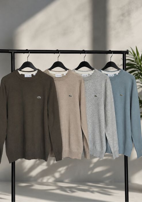 ОРИГІНАЛ Преміум легкий  Lacoste бавовна беж, хакі, сірий, блакитний S-XXL