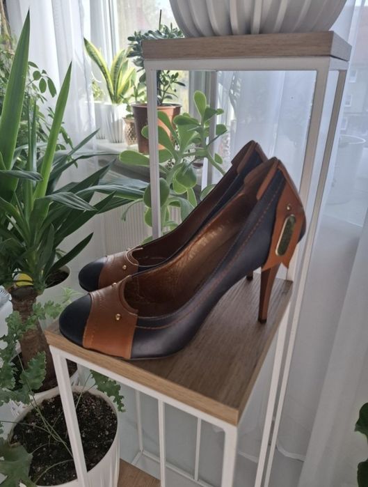 Okaxja ! czułenka 38 skórzane Milano szpilki 10 cm Hit na codzień