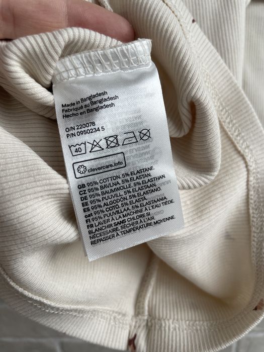 H&M футблока бєж бежева для двійні дівчинки дівчини 74 6-9 місяців