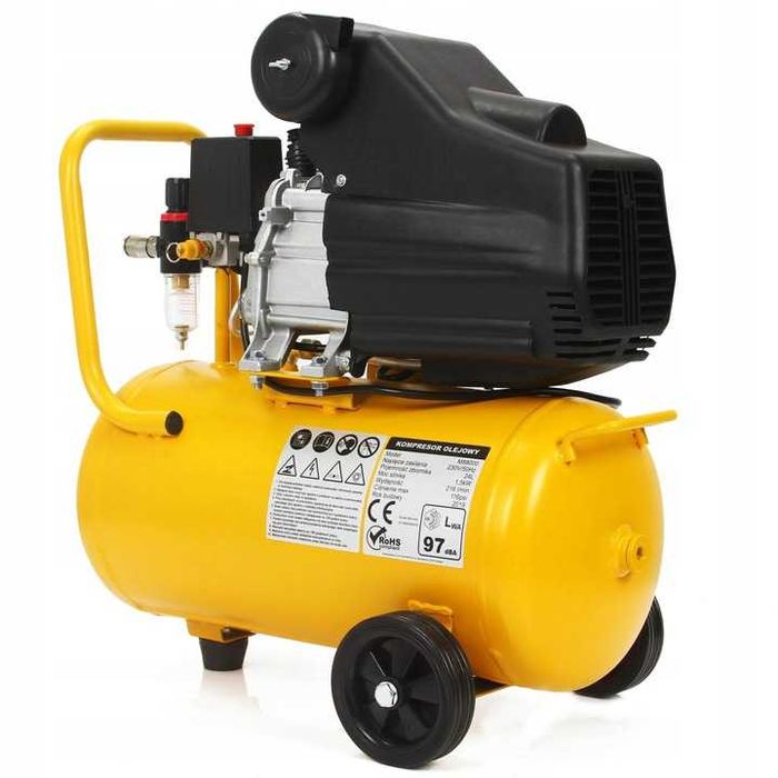 Kompresor olejowy sprężarka powietrza 24l huragan odwadniacz 216l/min