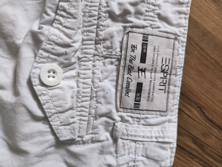 Esprit szorty męskie cargo W33 białe bawełna