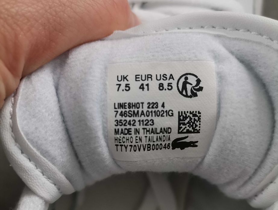 Białe buty męskie Lacoste Sport Lineshot 223 r. 41