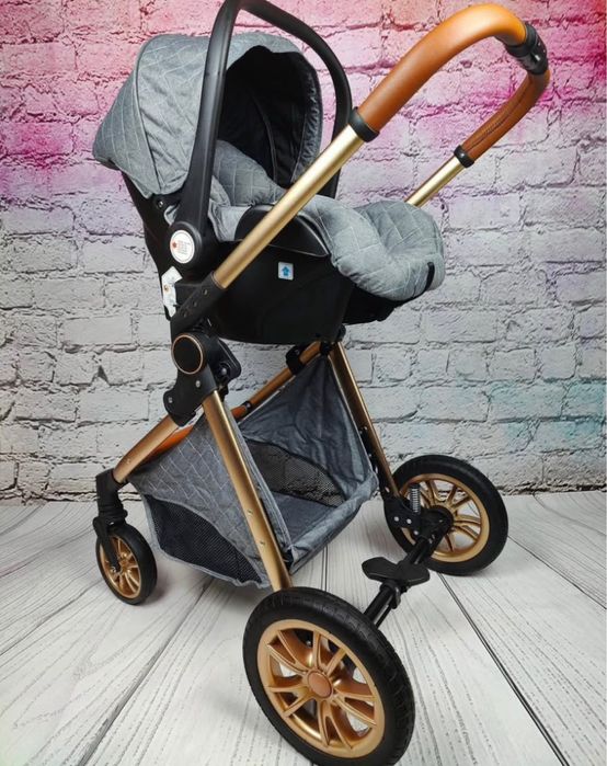 Carrinho 3 em 1 novo - Cinzento