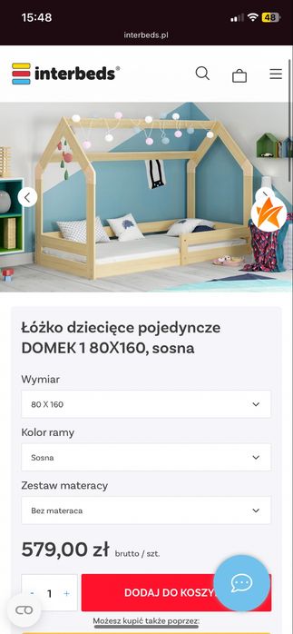 Łóżko domek, jak nowe