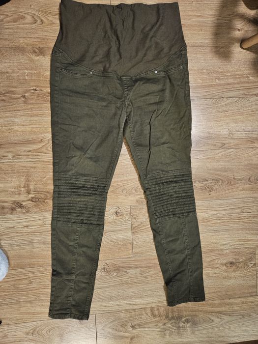 Spodnie ciążowe H&M Mama r.46 oliwkowe
