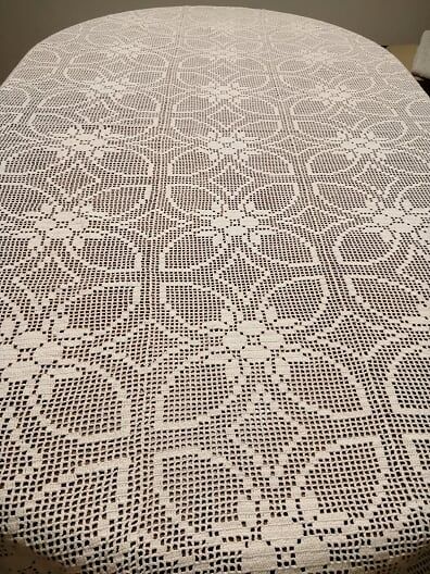 toalha de renda excelente estado