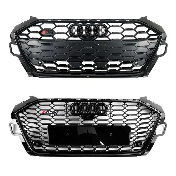 Решітка радіатора Audi A4 B9 2020-2024 стиль RS4 чорний глянець
